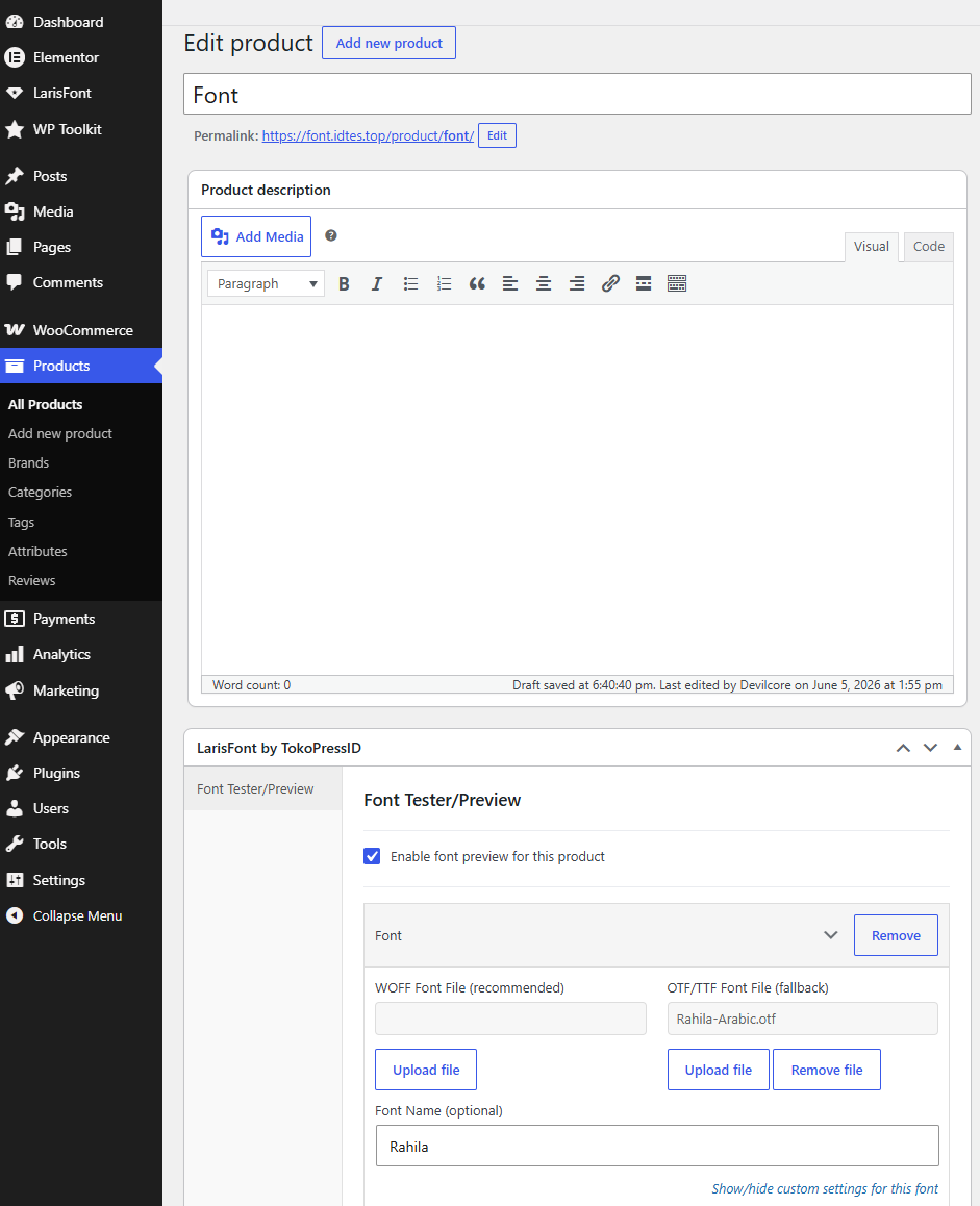 TokoPressID LarisFont Preview