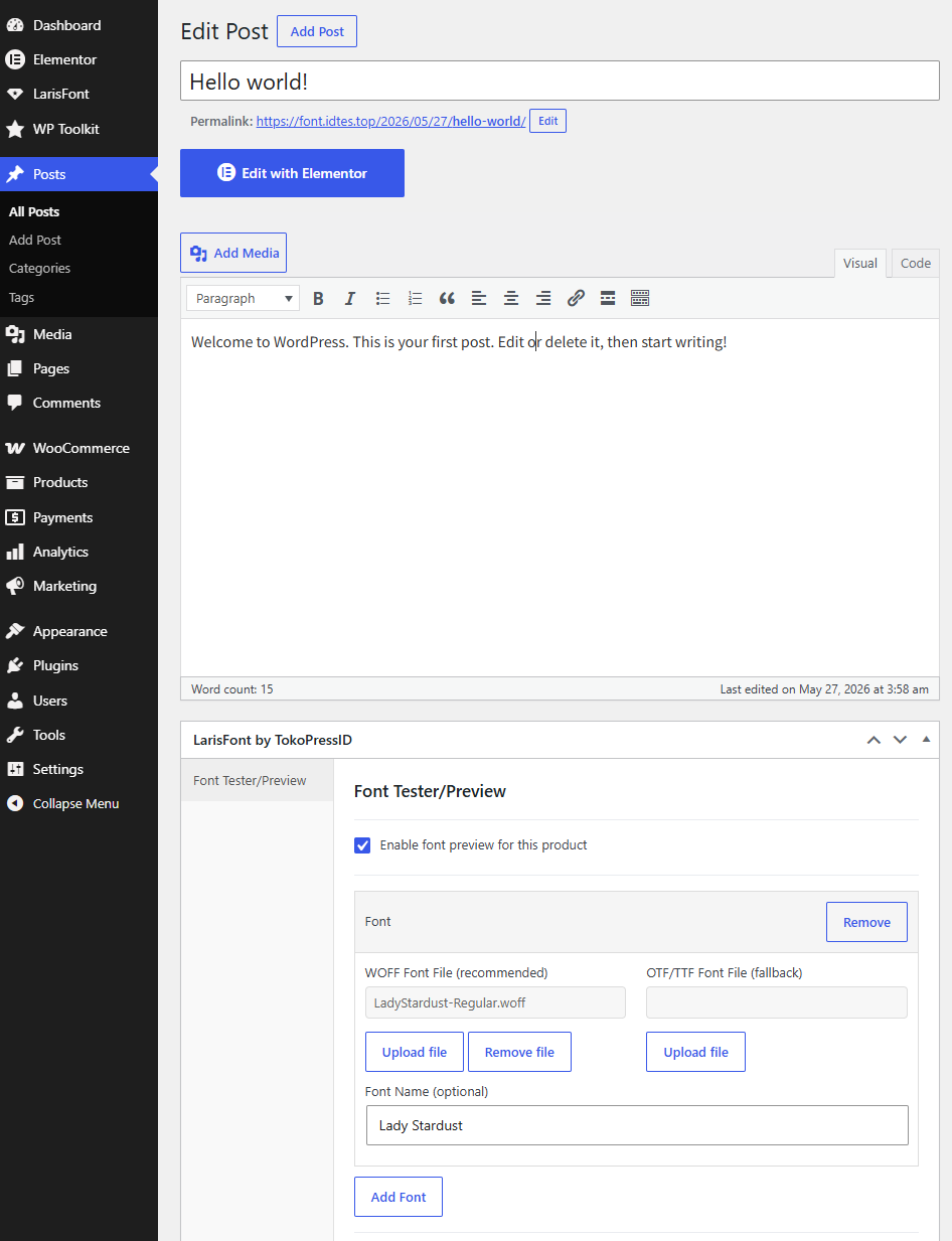 TokoPressID LarisFont Preview