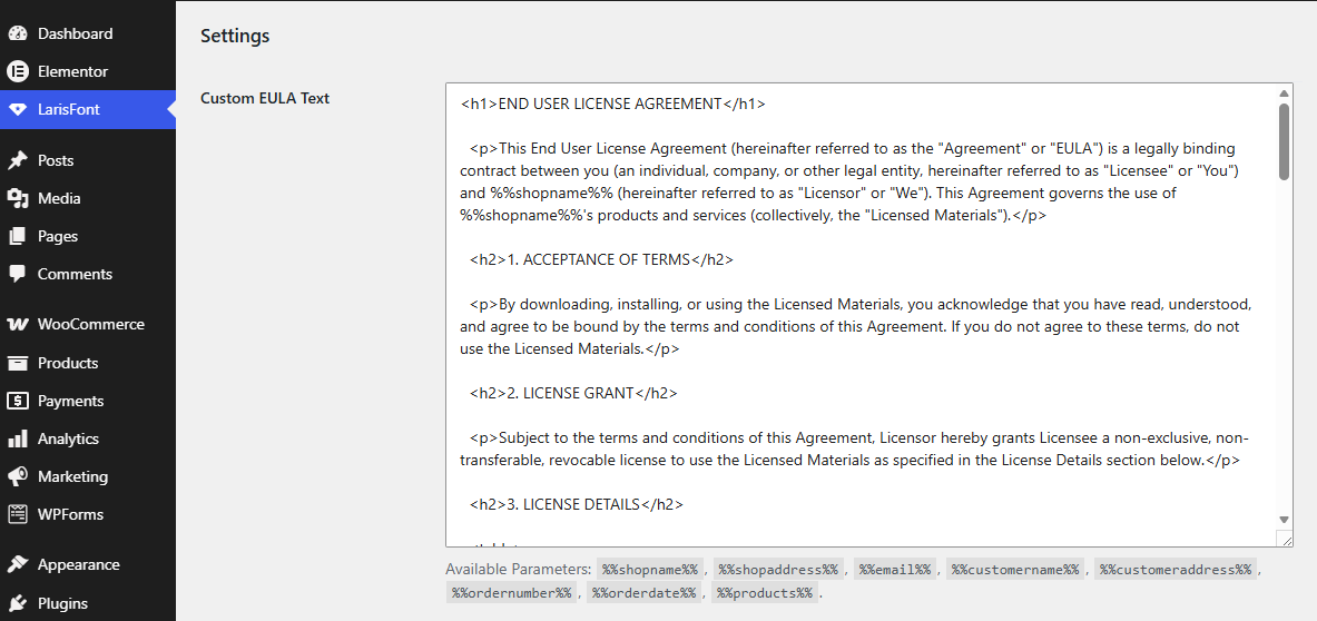 TokoPressID LarisFont EULA PDF