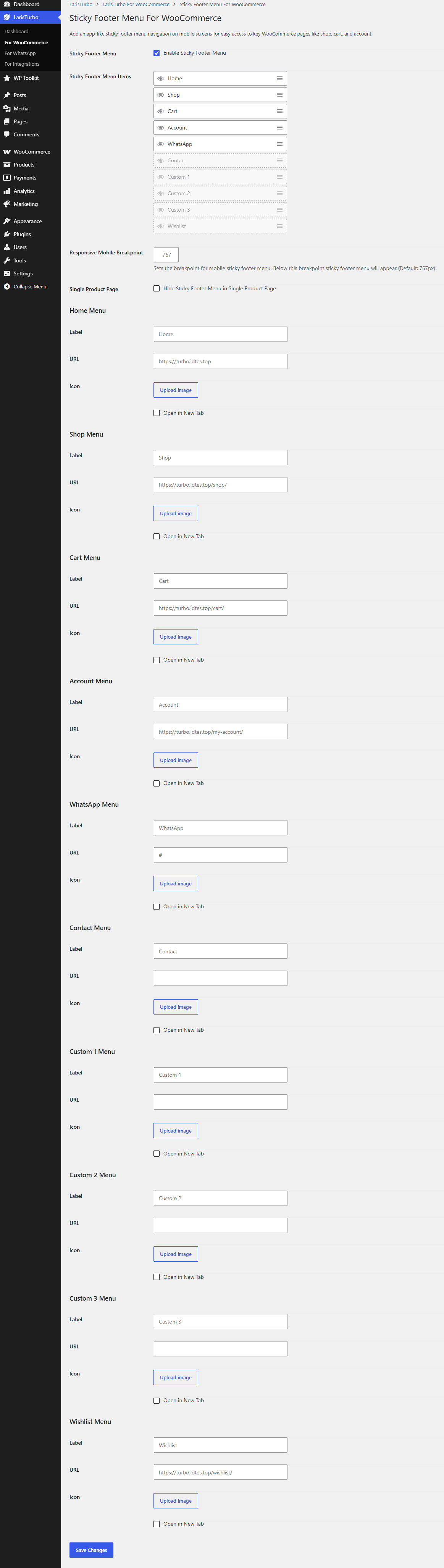 TokoPressID Sticky Footer Menu