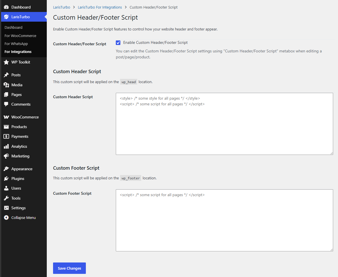 TokoPressID Custom Header Footer Script