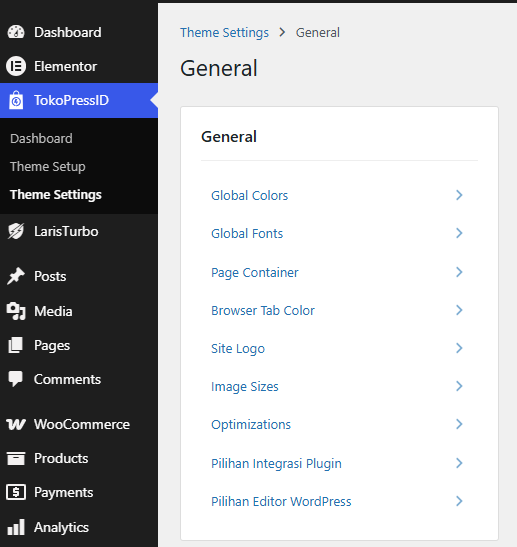 TokoPressID Settings General