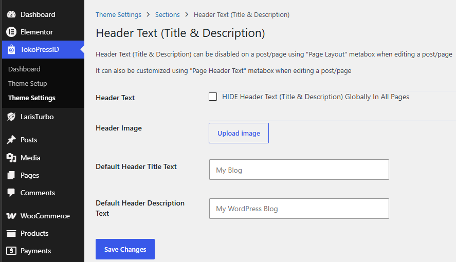 TokoPressID Header Text