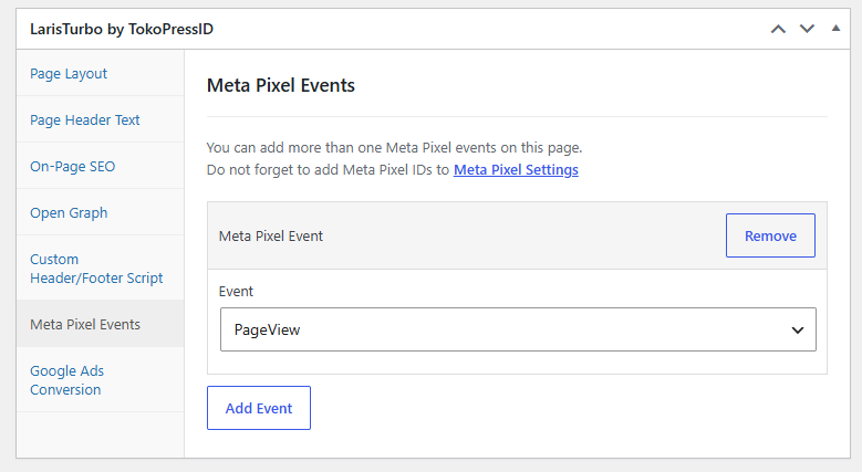 TokoPressID Meta Pixel Events