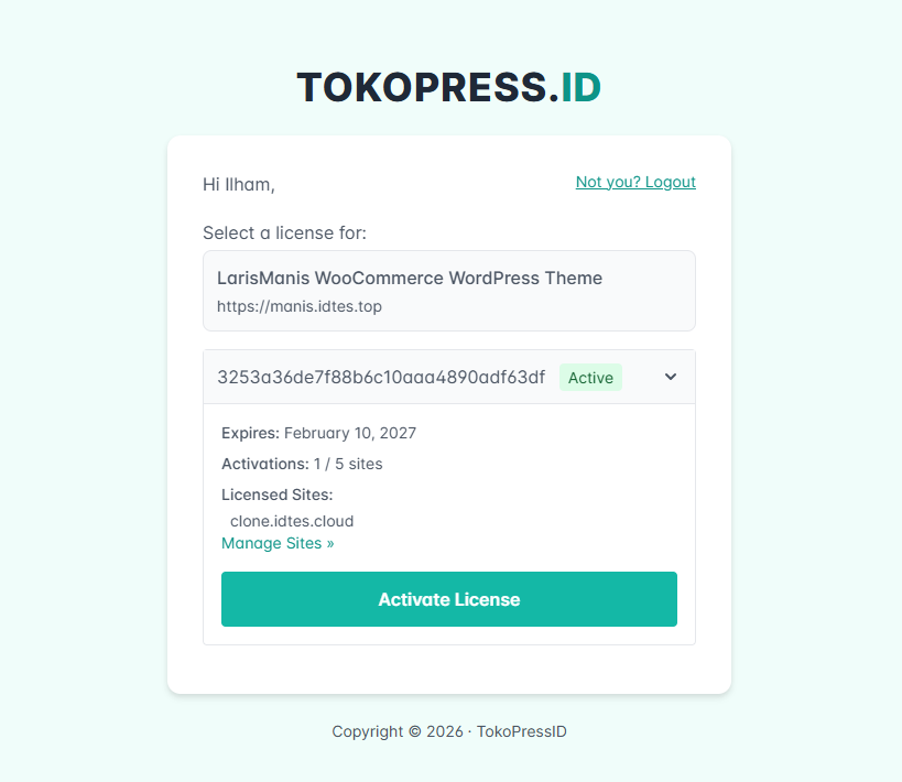 TokoPressID Theme Setup