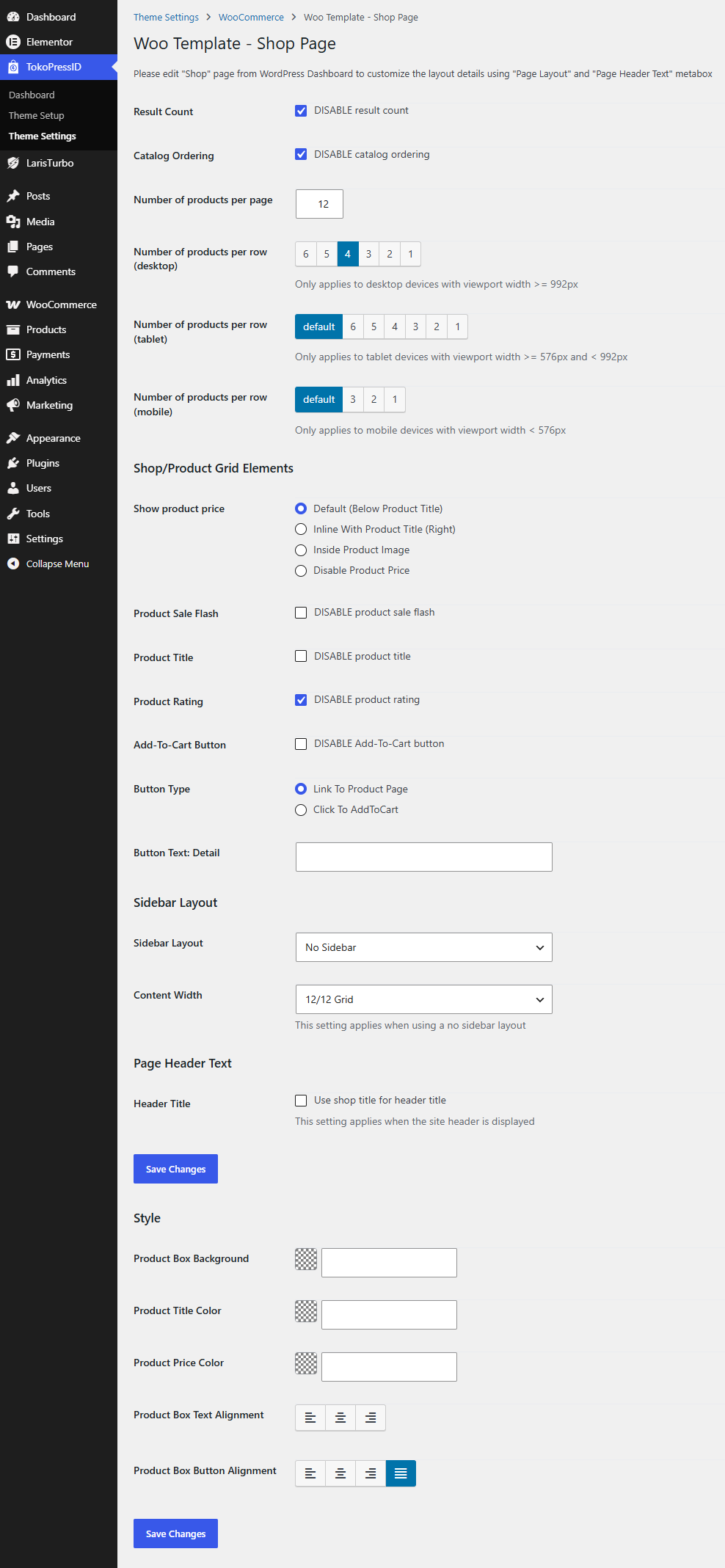 TokoPressID Template Shop Page