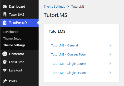 TokoPressID Theme Settings