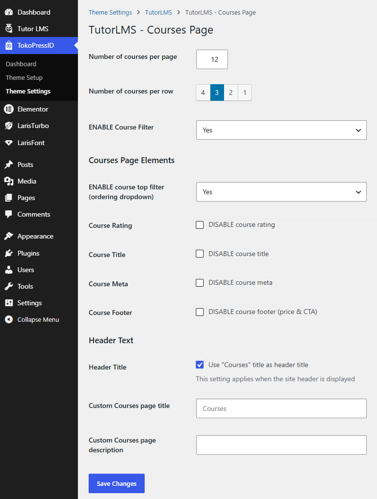 TokoPressID Courses Page