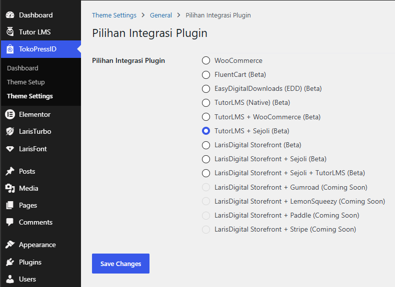 TokoPressID Theme Setup